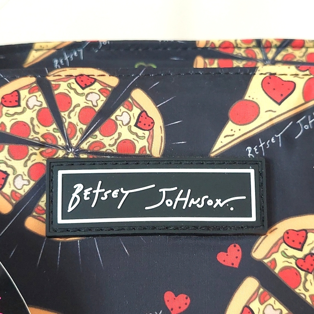 New Betsey Johnson Pizza Print Lunch Tote Bag - Picture 14 of 16